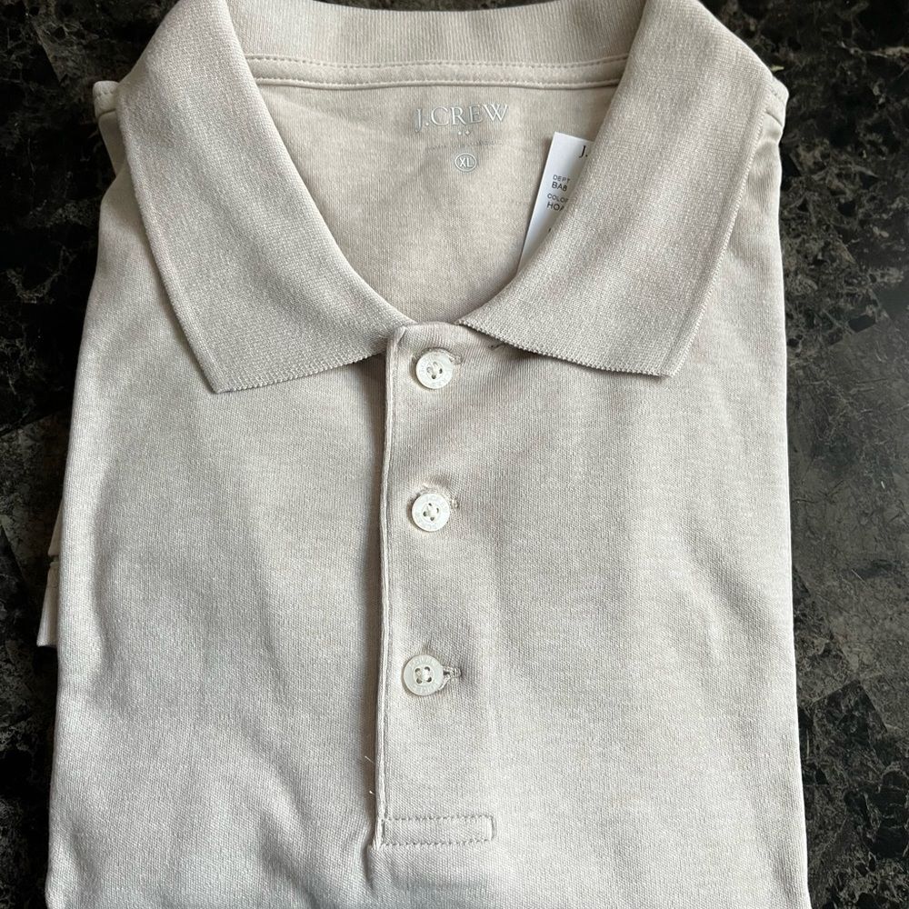 J Crew Men's Soft Touch Polo Shirt Cotton Classic Beige - Picture 8 of 8
